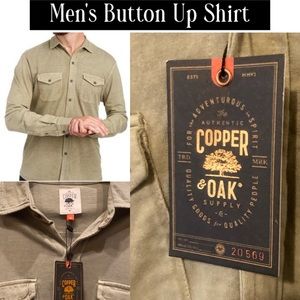 NWT Copper & Oak Men's Vintage Wash Collar Shirt